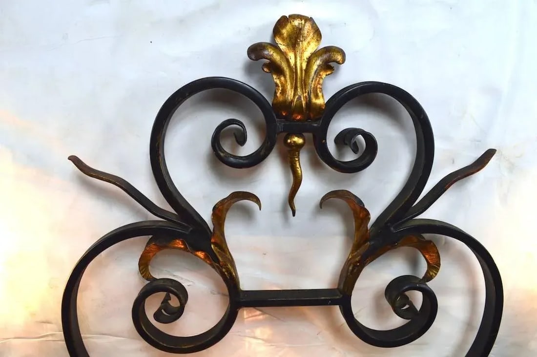 Large Paladio Wrought Iron and Gilt Italian or Spanish Style Sconce - 7