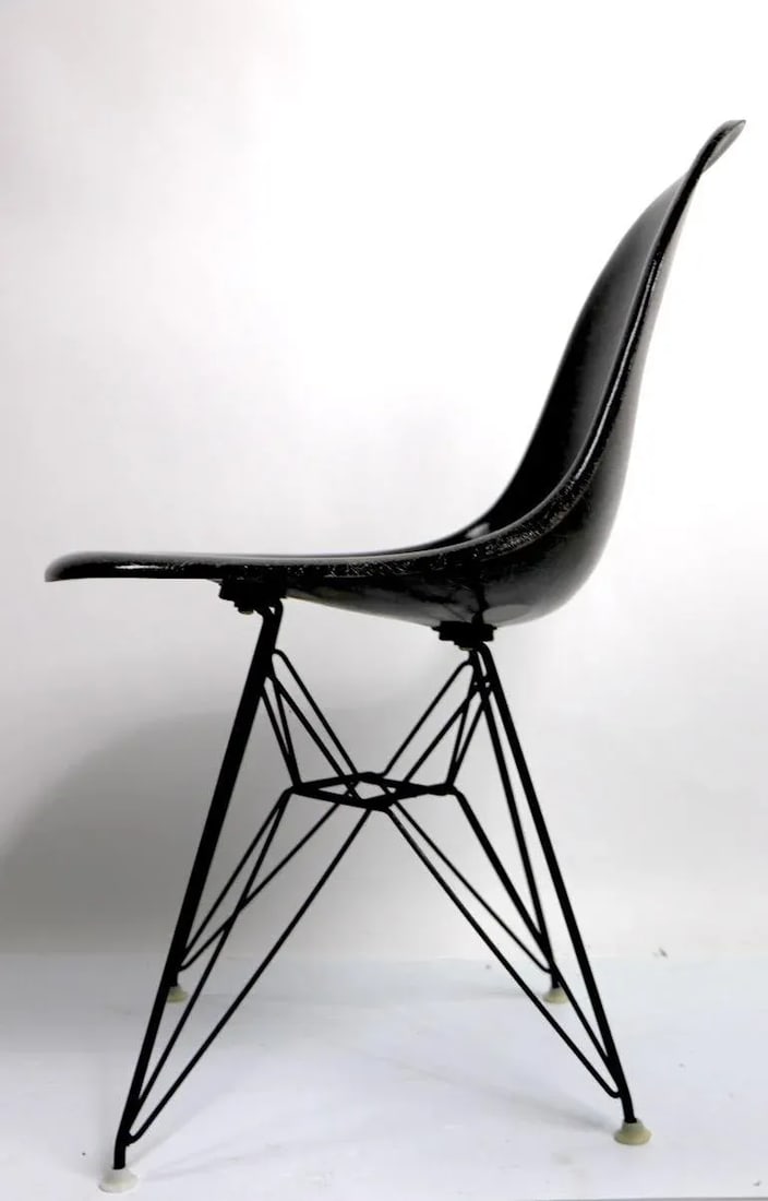 Eames Grey Fiberglass Dsr on Eiffel Tower Base - 4