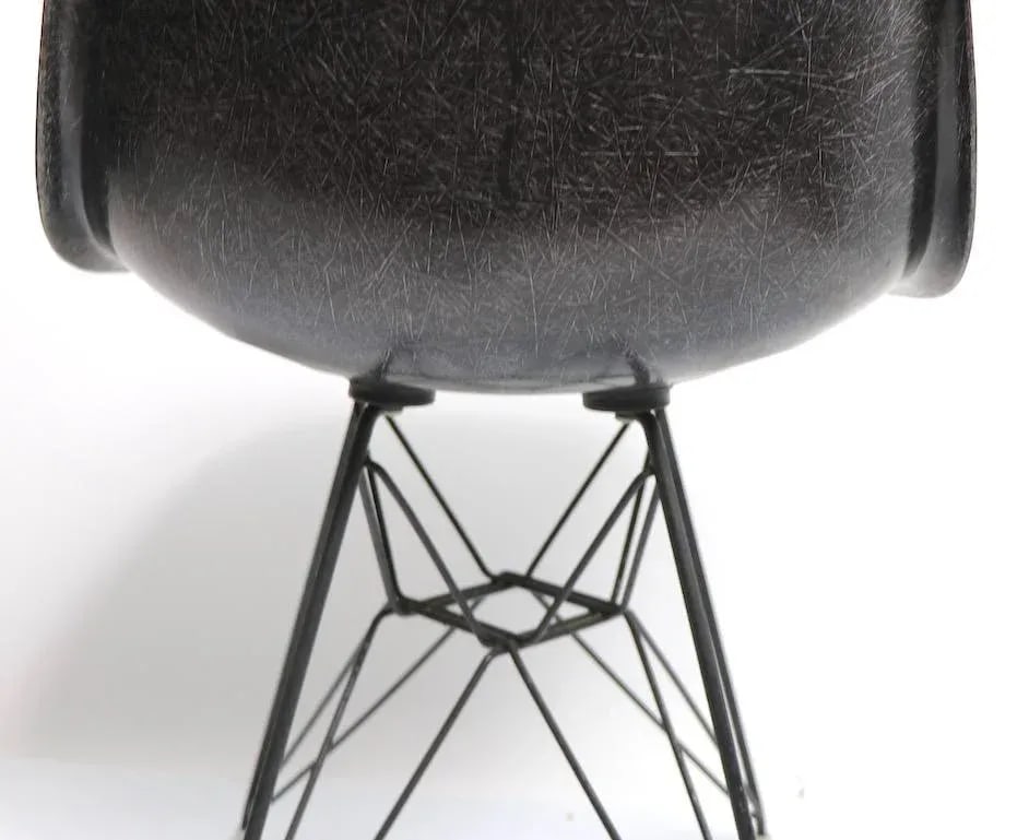 Eames Grey Fiberglass Dsr on Eiffel Tower Base - 6