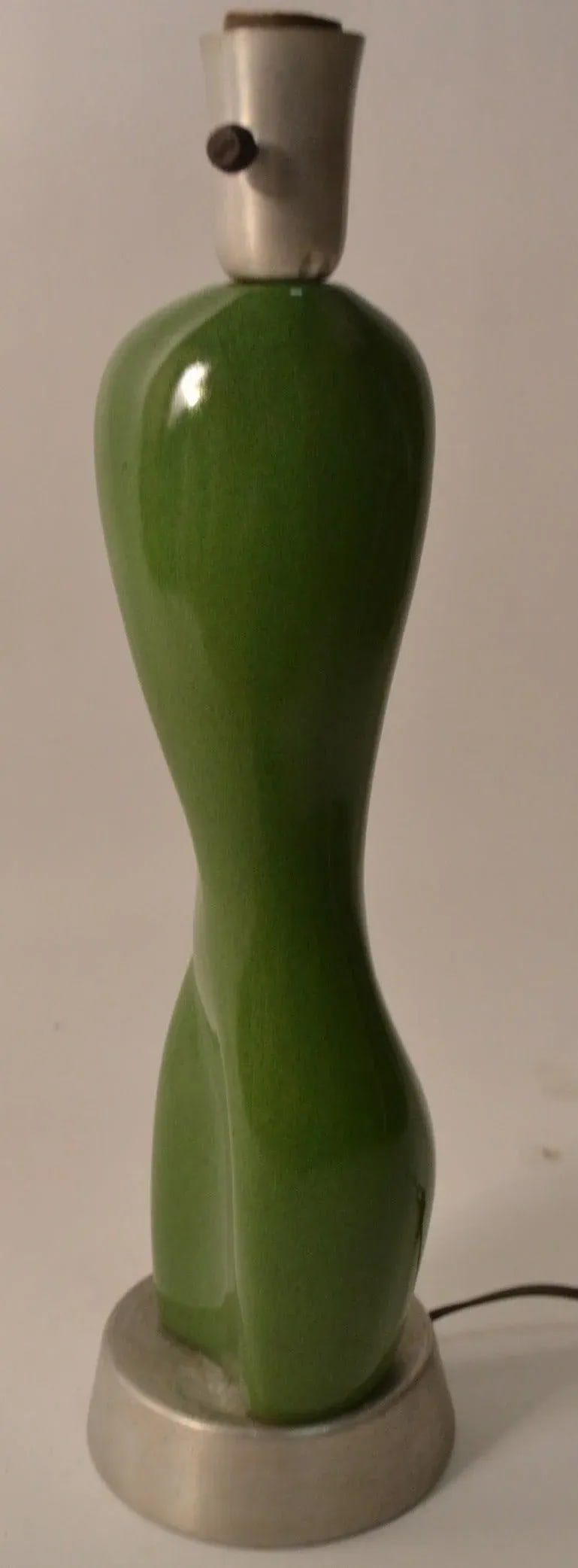 Russel Wright Ceramic Nude Form on Spun Aluminum Base - a Pair - 2