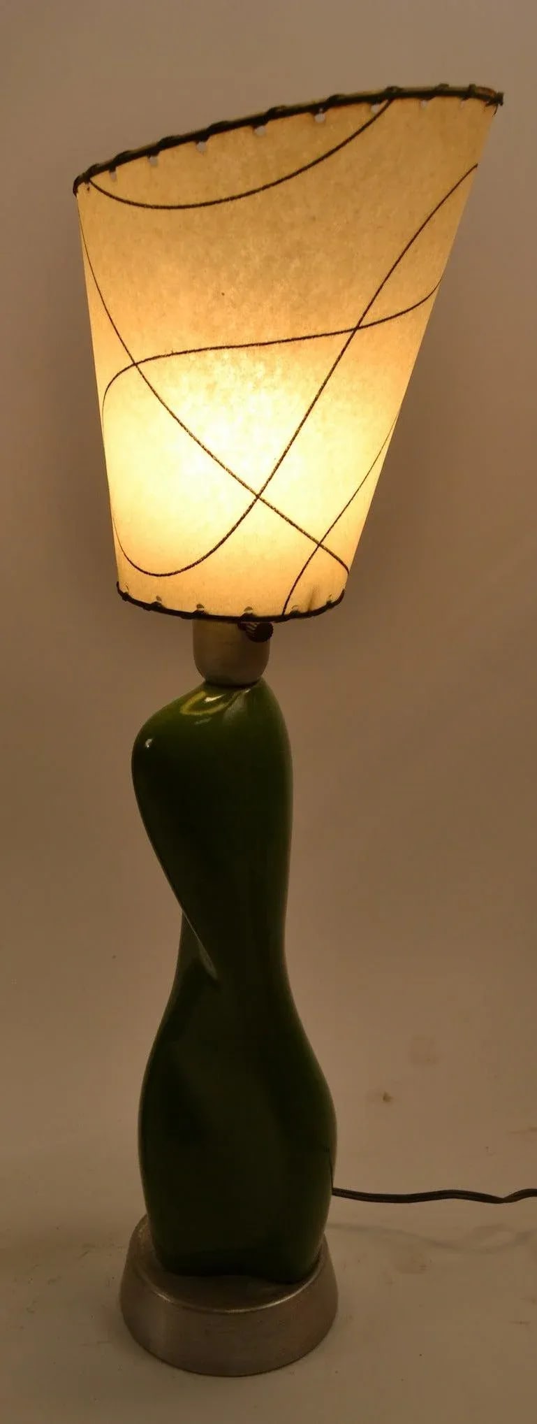 Russel Wright Ceramic Nude Form on Spun Aluminum Base - a Pair - 8