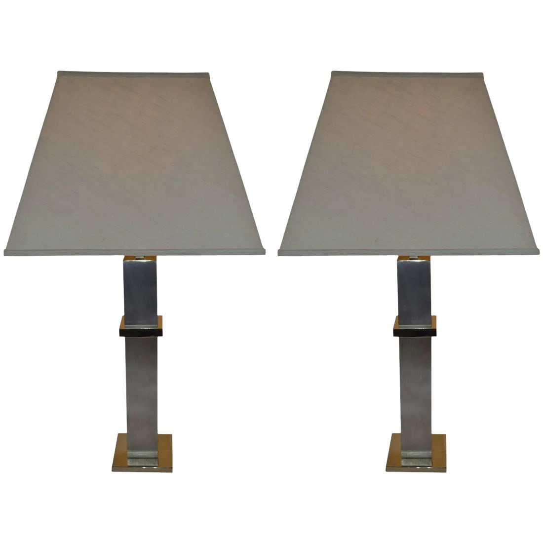Steel and Brass Cityscape Lamps by Laurel Lamp Company - a Pair (1 of 11)