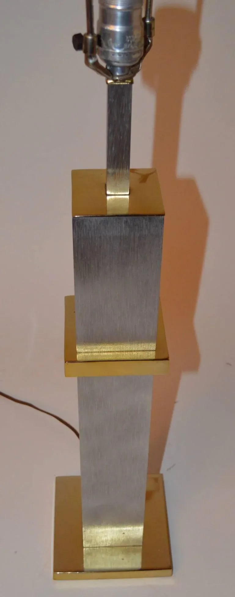 Steel and Brass Cityscape Lamps by Laurel Lamp Company - a Pair - 4