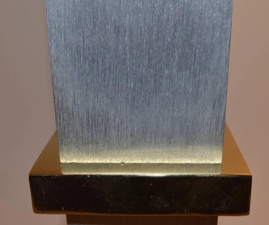 Steel and Brass Cityscape Lamps by Laurel Lamp Company - a Pair - 6