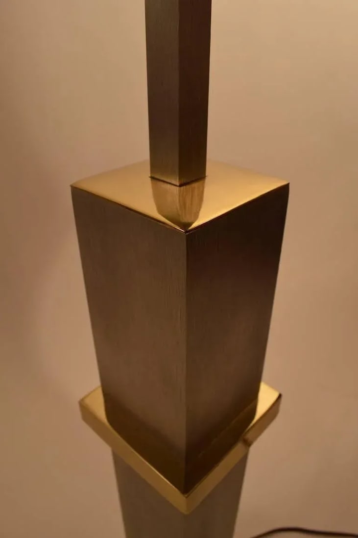 Steel and Brass Cityscape Lamps by Laurel Lamp Company - a Pair - 9