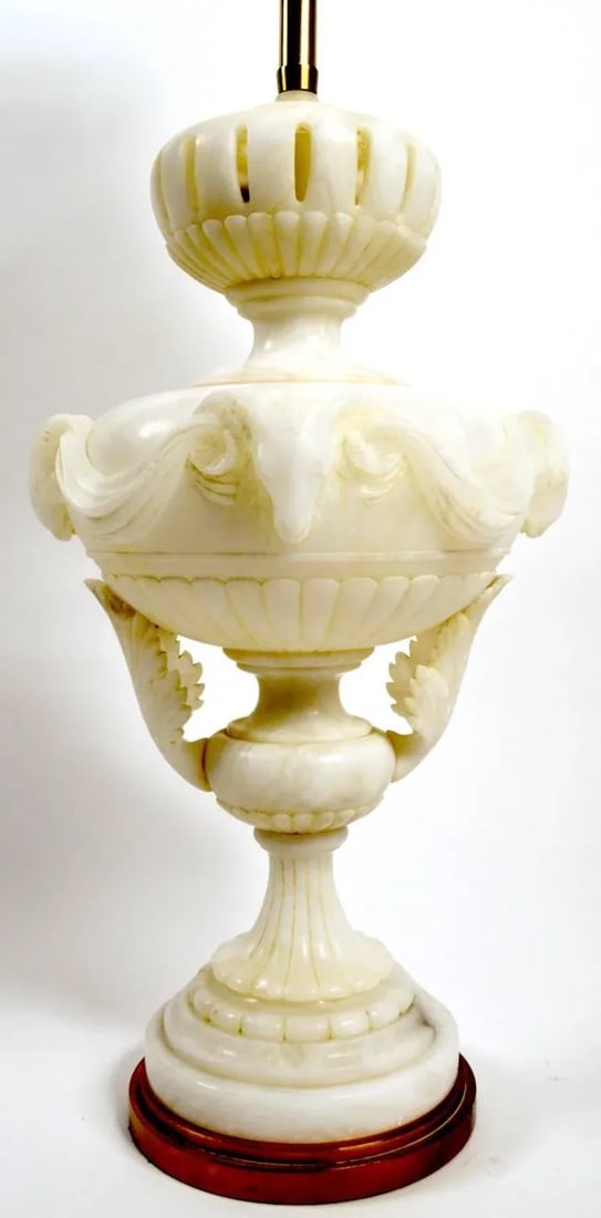 Large Alabaster Lamp by Marbro Co - 2