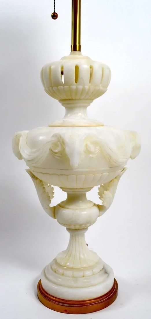 Large Alabaster Lamp by Marbro Co - 4