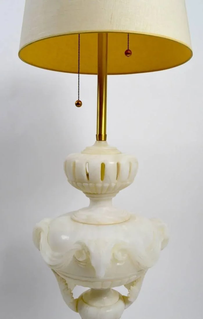 Large Alabaster Lamp by Marbro Co - 5