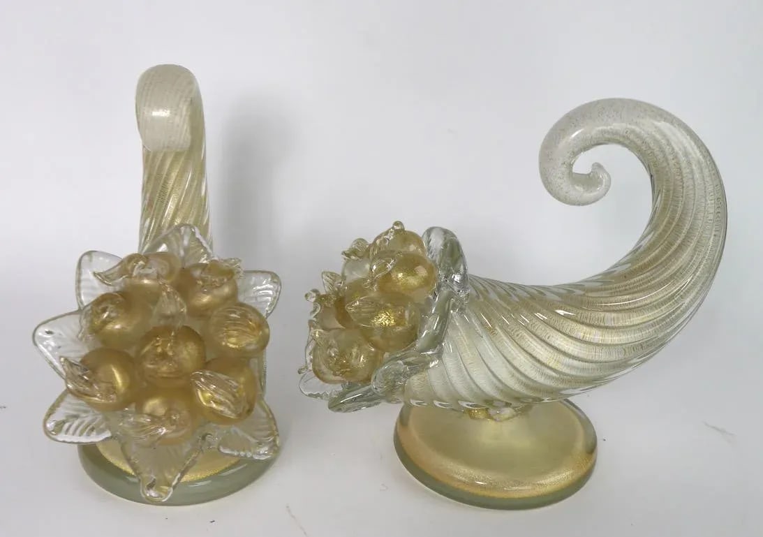 Murano Glass Cornucopia by Barovier and Toso - a Pair - 10
