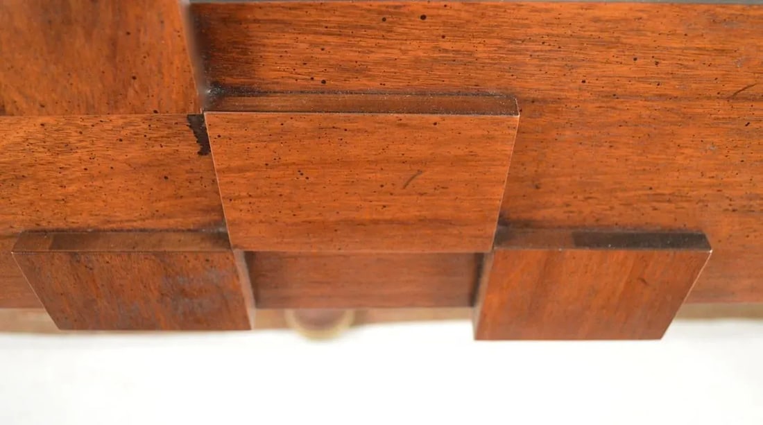 Large Lane Mosaic Pattern Brutalist Mirror - 4