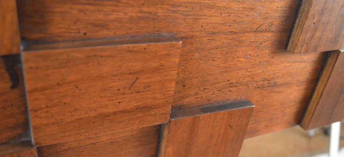 Large Lane Mosaic Pattern Brutalist Mirror - 5