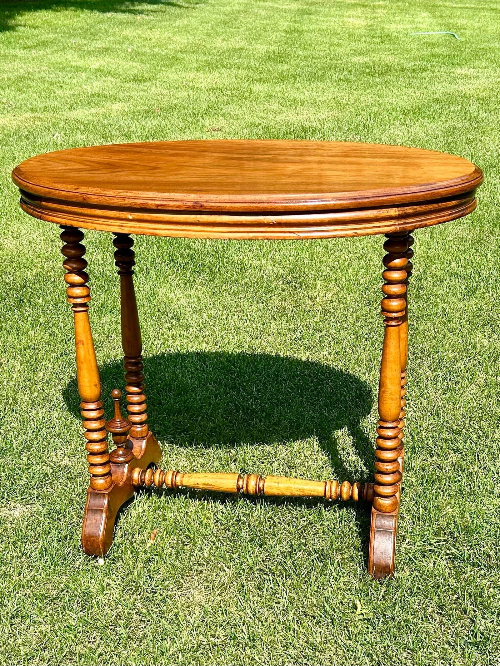 Antique, Edwardian, Walnut, Spool-Turned, End Table - 7