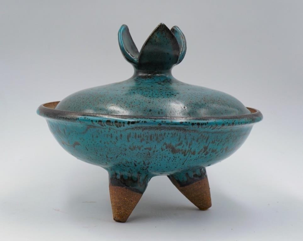Mid 20th Century Joel Edwards Covered Pottery Bowl - 2