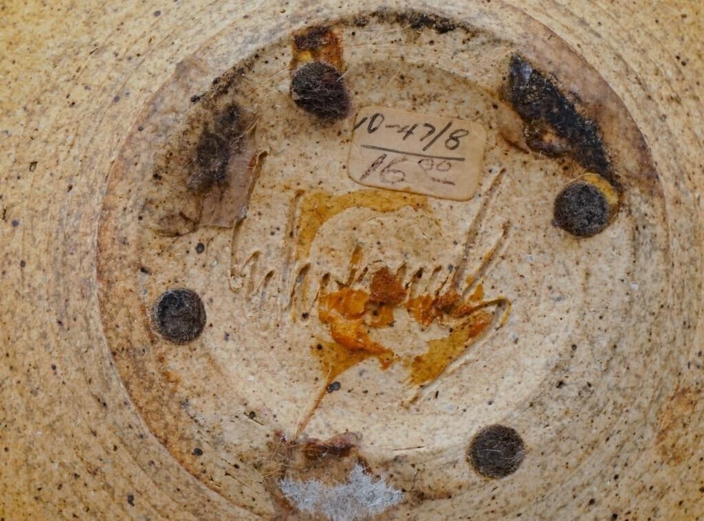 Vintage Mid 20th Century Joel Edwards Sculptural Blue Drip Glaze Vase - 4