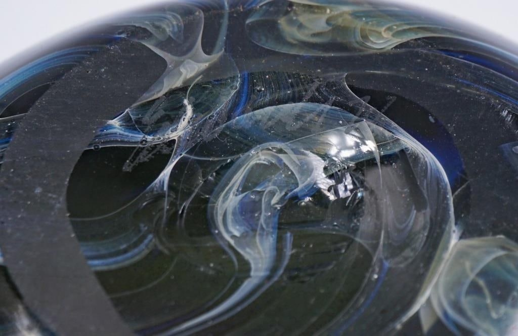 Vintage 1978 Stephen Edwards Blown Glass Feather Vase - 3