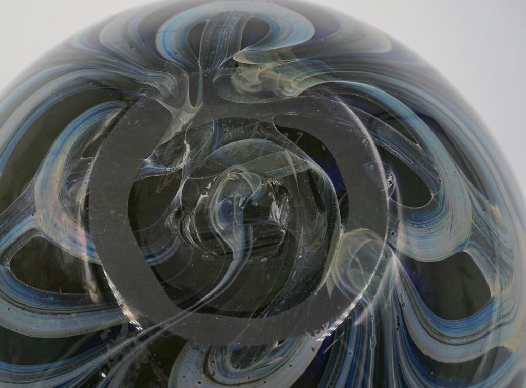 Vintage 1978 Stephen Edwards Blown Glass Feather Vase - 4