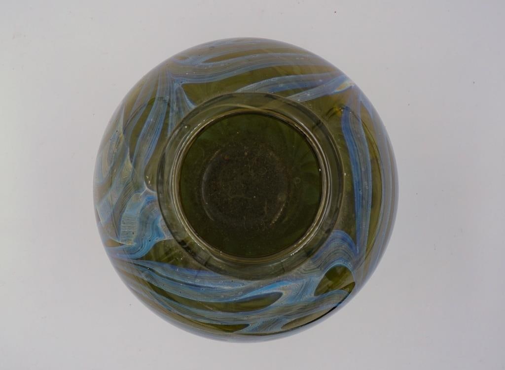 Vintage 1978 Stephen Edwards Blown Glass Feather Vase - 6