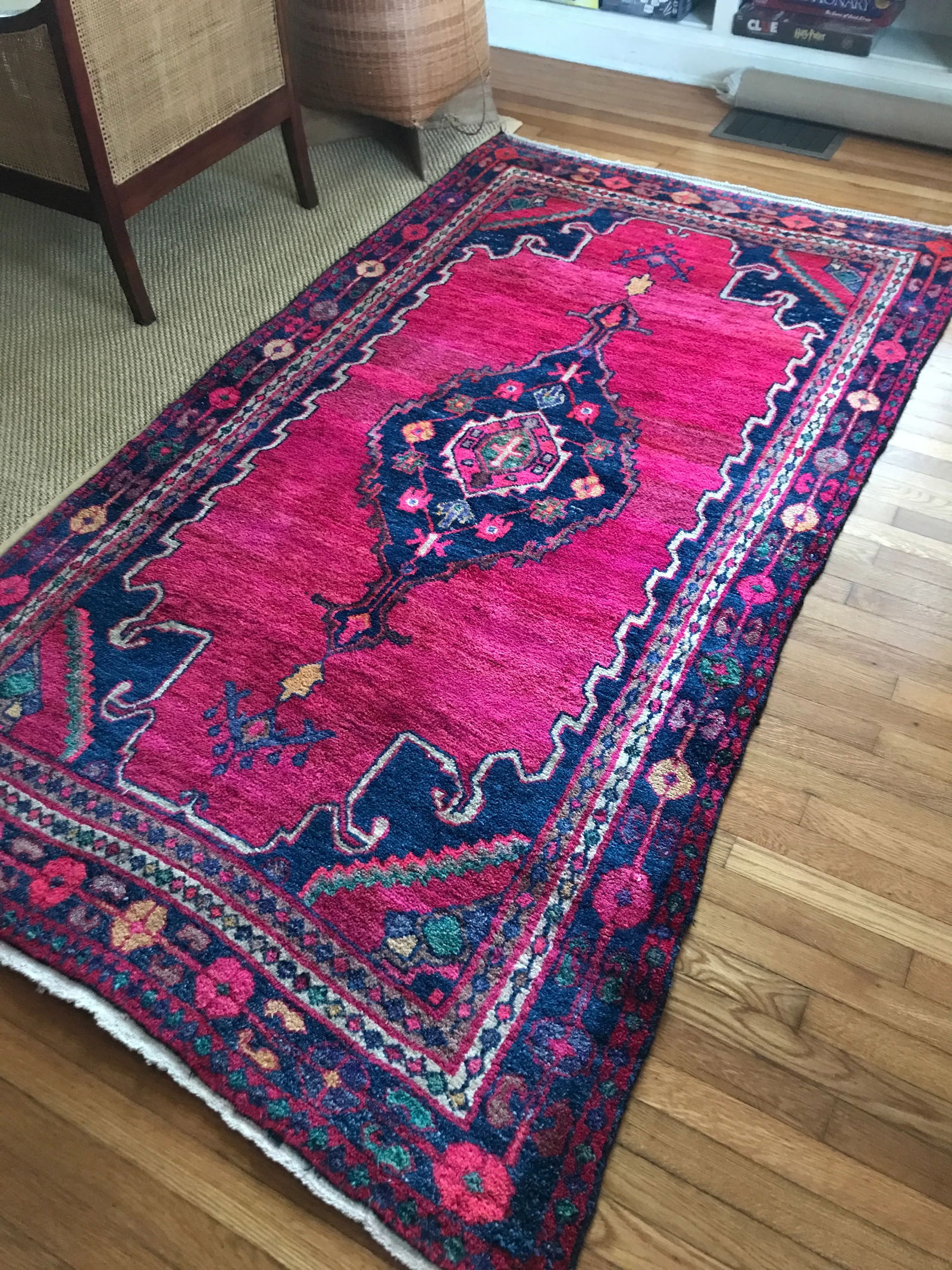 Vintage Handwoven Wool Rug-5x9' - 4