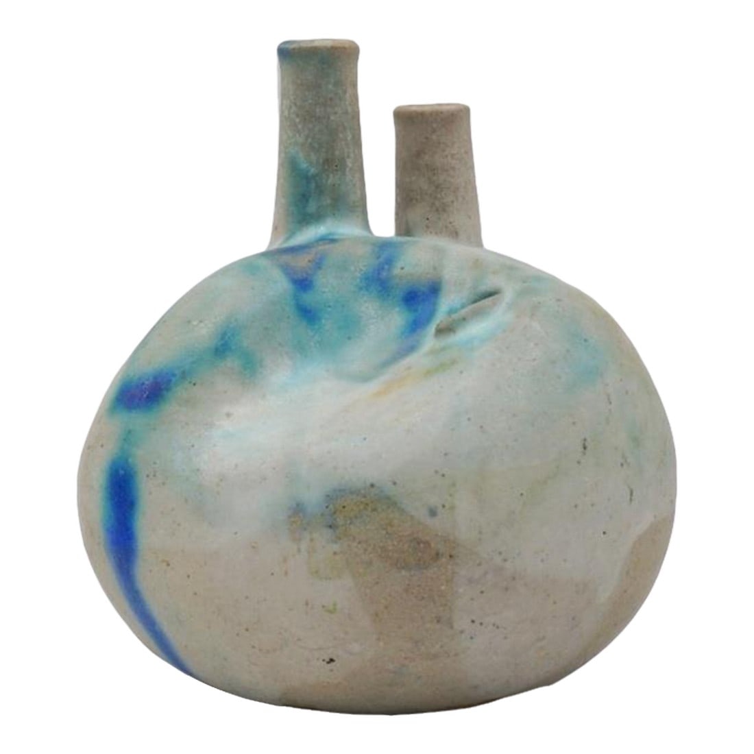 Joel Edwards Blue Drip Pottery Vessel Sculpture Vase (1 of 7)