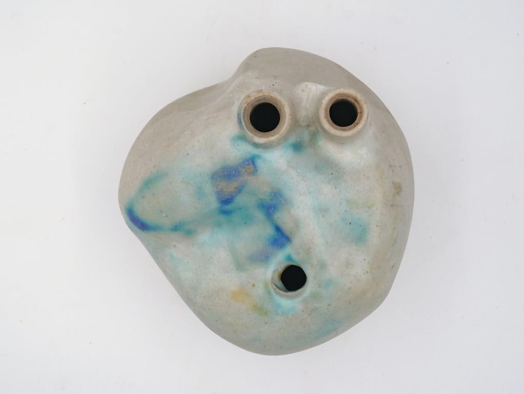 Joel Edwards Blue Drip Pottery Vessel Sculpture Vase - 7