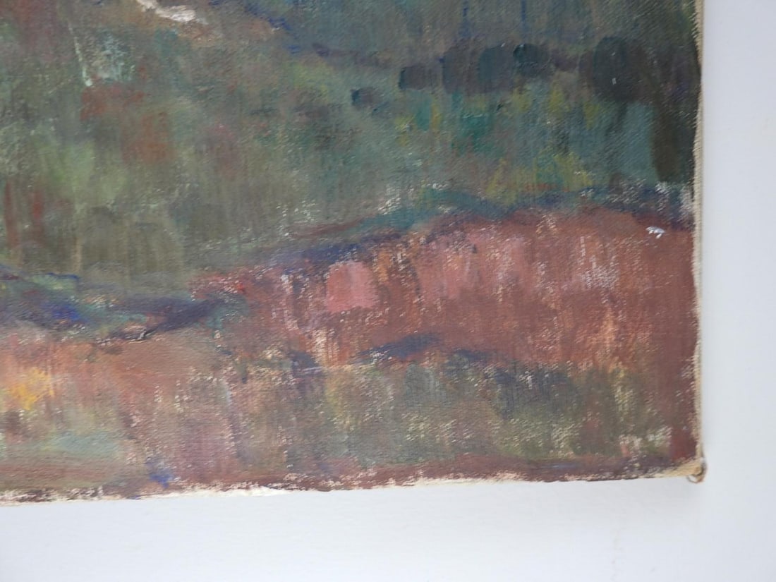 Early 20th Century Impressionist Lone Tree Stormy Landscape Painting - 5