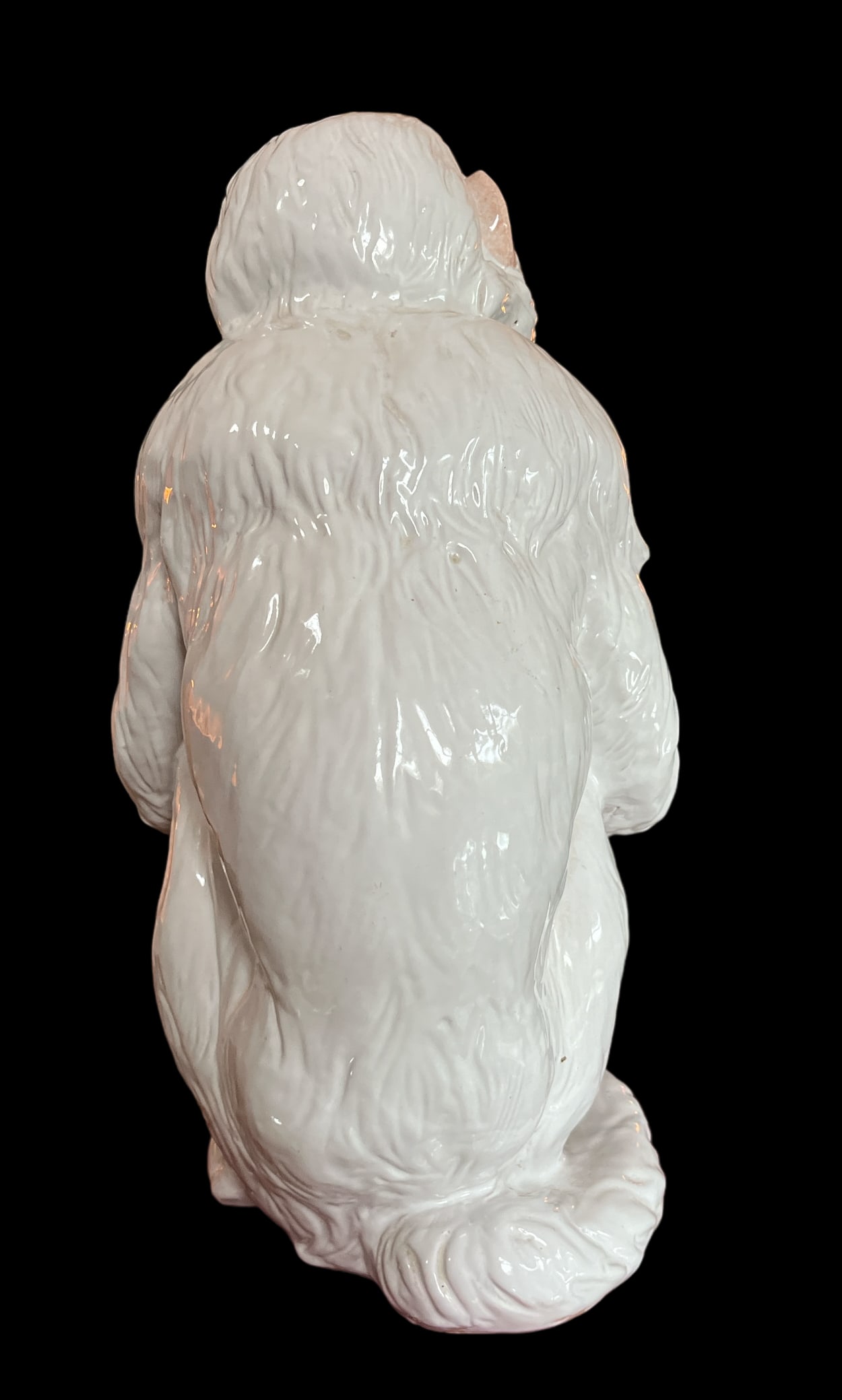 Large 1960s Italian Faenza Barbotine Ceramic Statue of a White Majolica Capuchin Monkey - 5