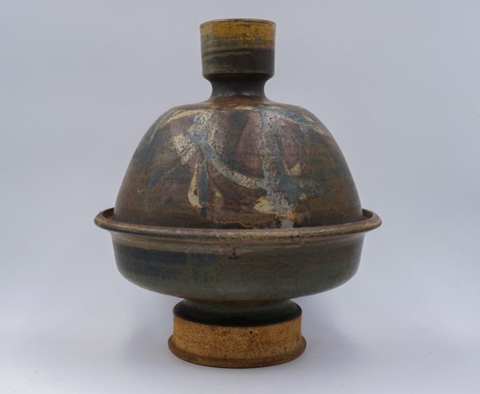 Mid 20th Century Joel Edwards Covered Pottery Bowl Tangine - 5
