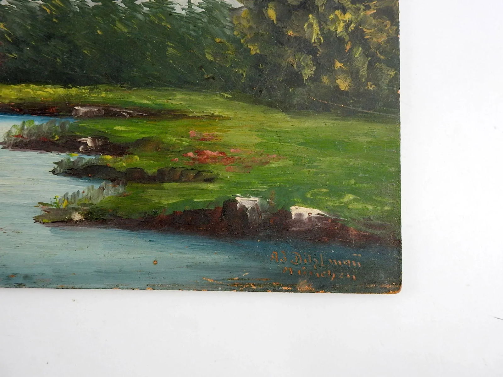 Mountains & Lake Impressionist Landscape Painting - 3