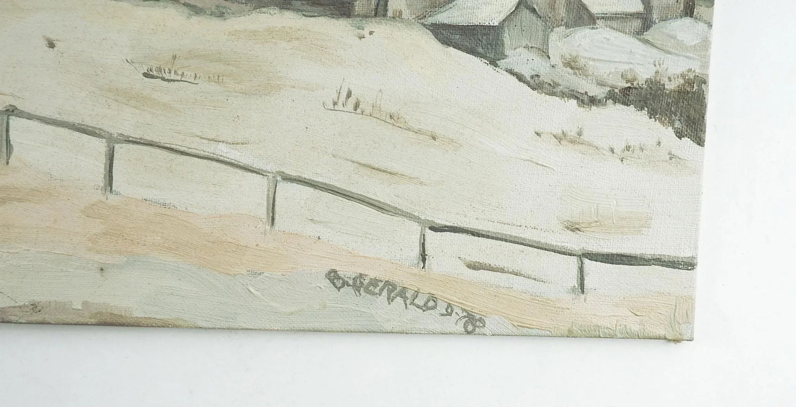 Gray Tonalist Farmhouse Landscape Painting - 3