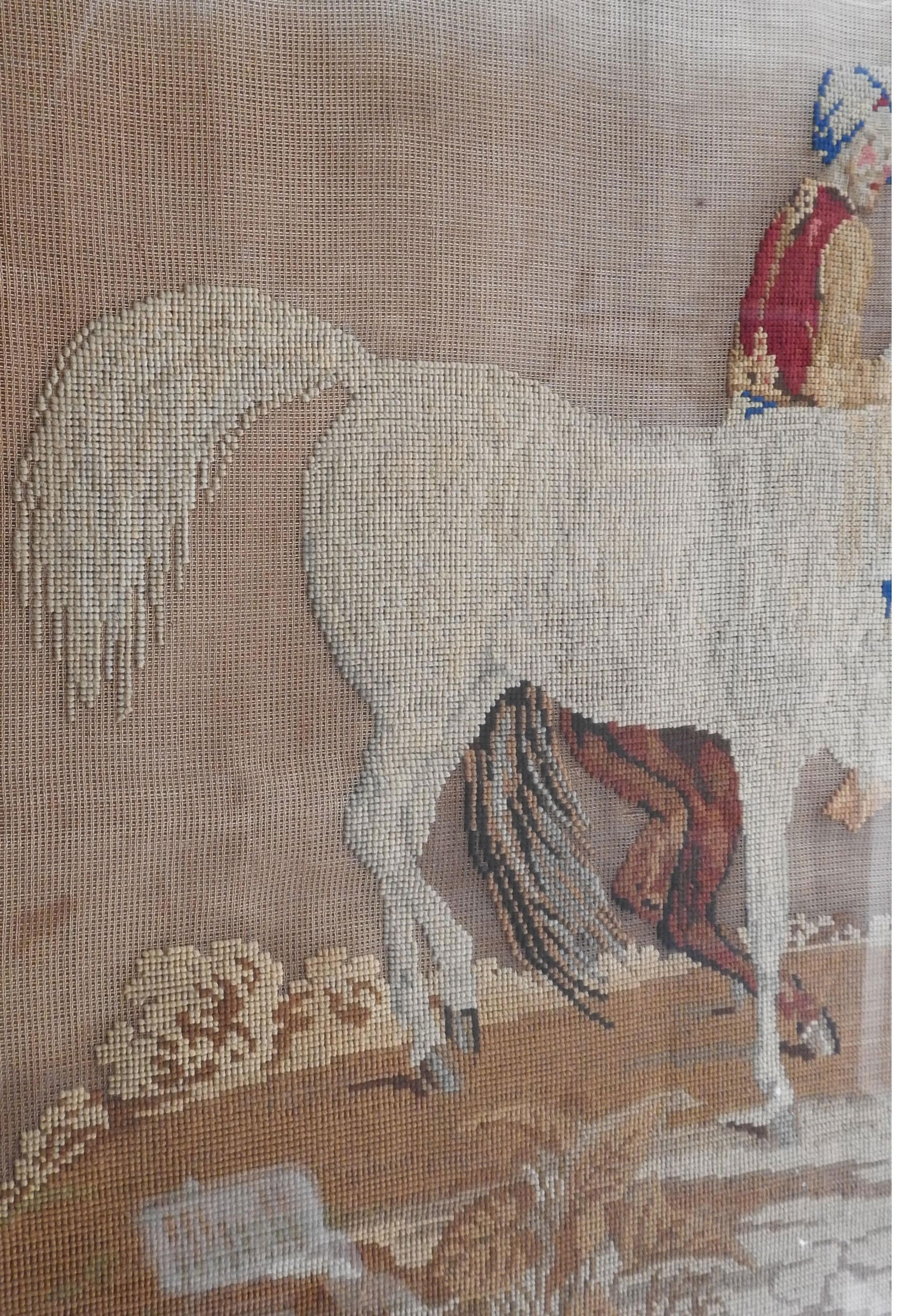 Antique Arabian Horse Needlepoint Tapestry - 2