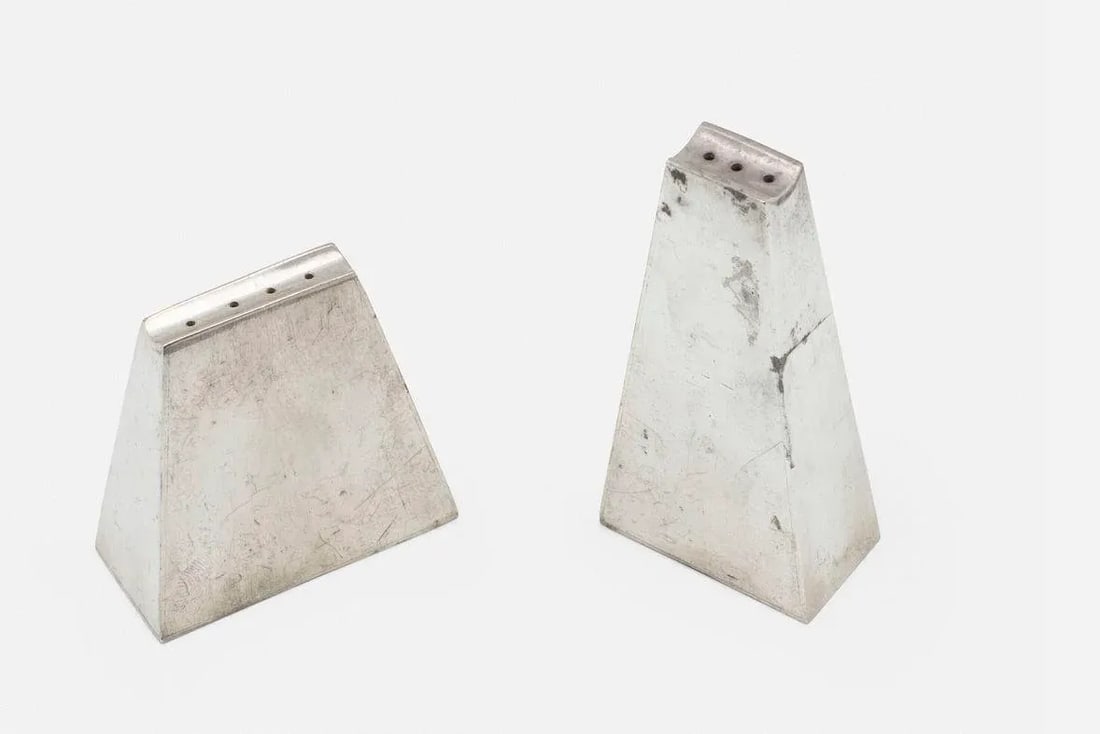 Paul Evans Salt and Pepper Shakers in Pewter, Circa 1955 - 5