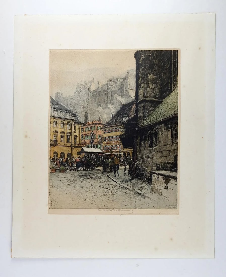 1920s Luigi Kasimir Heidelberg Etching - 3