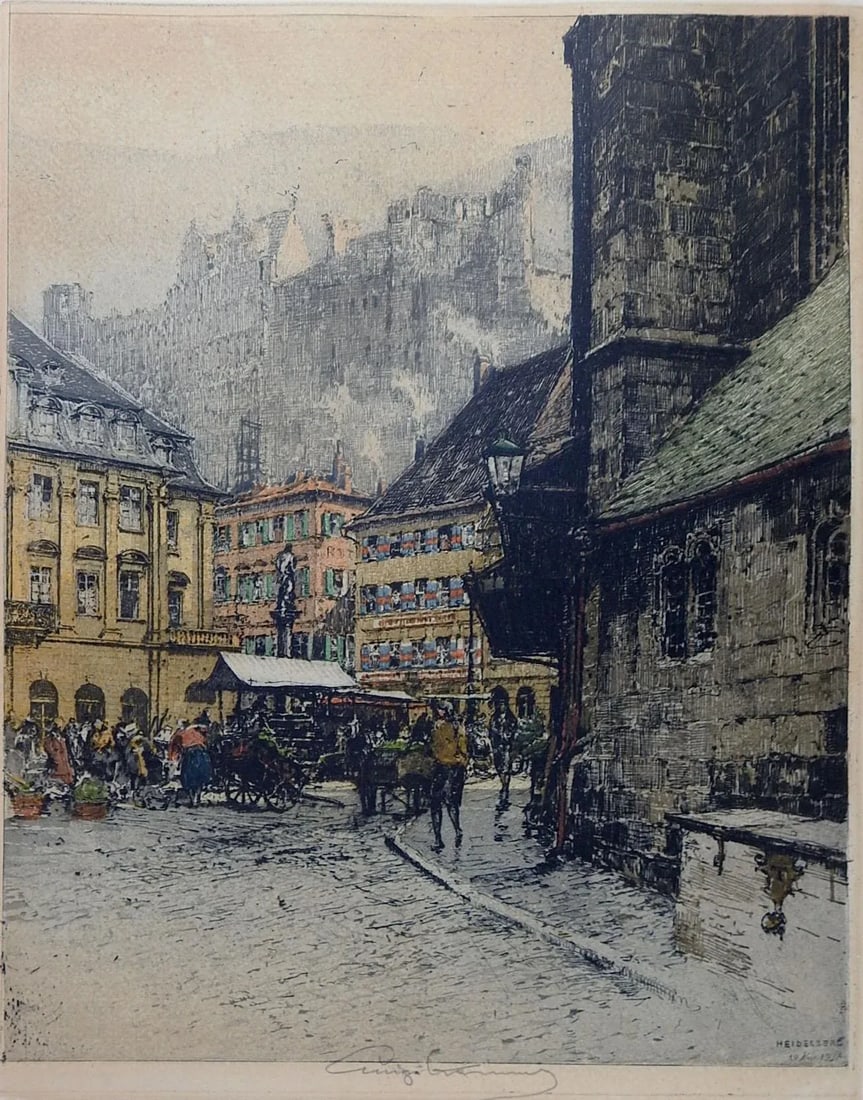 1920s Luigi Kasimir Heidelberg Etching - 4