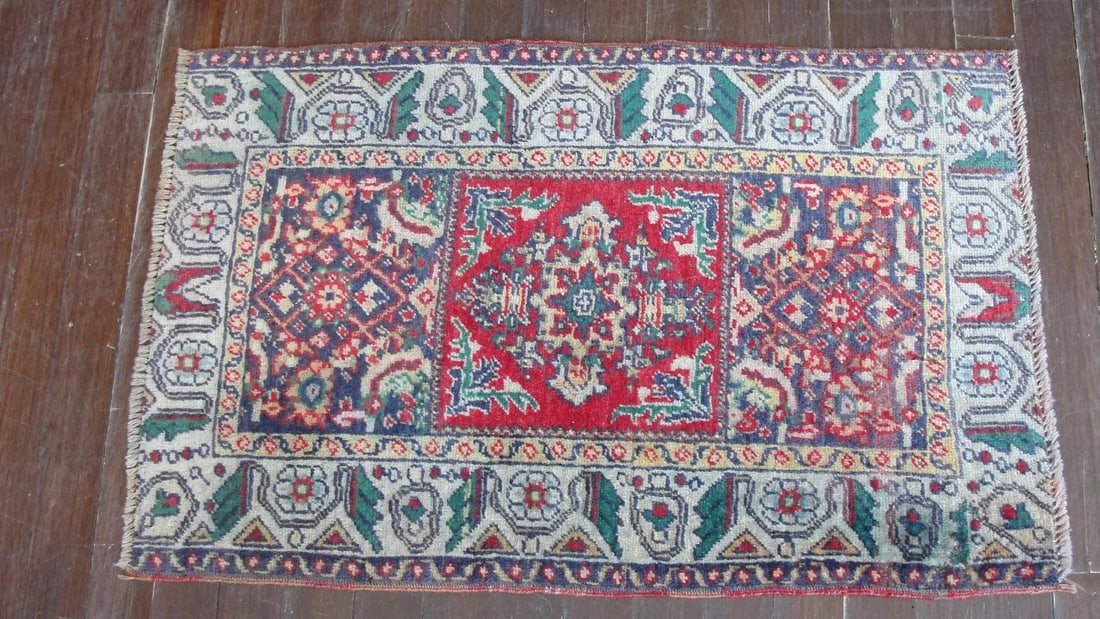 19th Century Antique Turkish Yastik Rug-1"šÃ„Ã´8"šÃ„Ã - 8