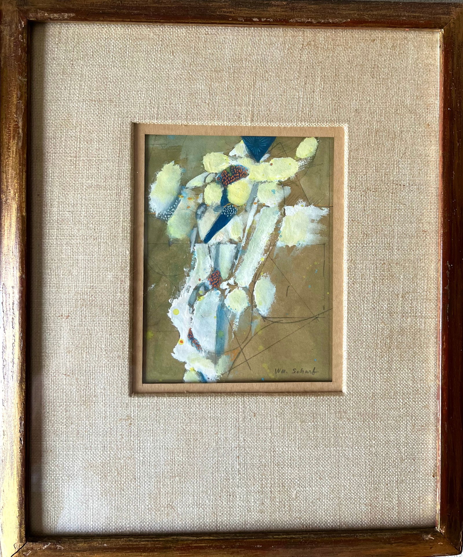 Framed Original Abstract Gouache-William Scharf-New York School - 6