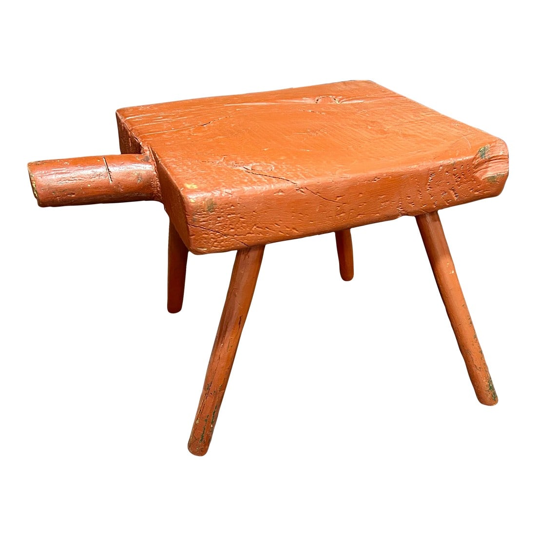 Early 19th Century Rustic, Primitive, 4-Legged Milking Stool (1 of 10)