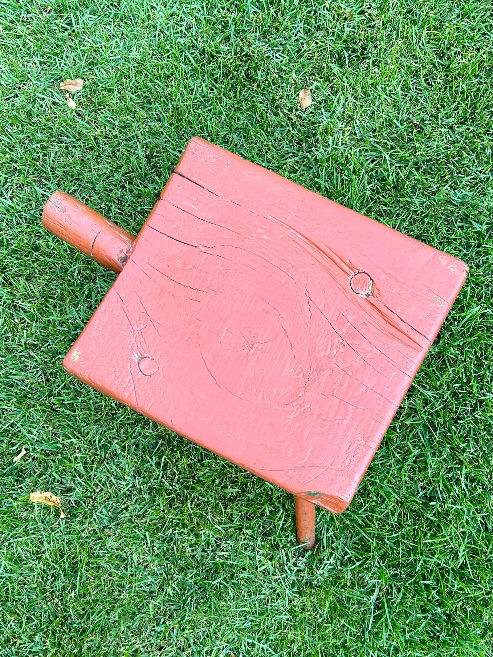 Early 19th Century Rustic, Primitive, 4-Legged Milking Stool - 6