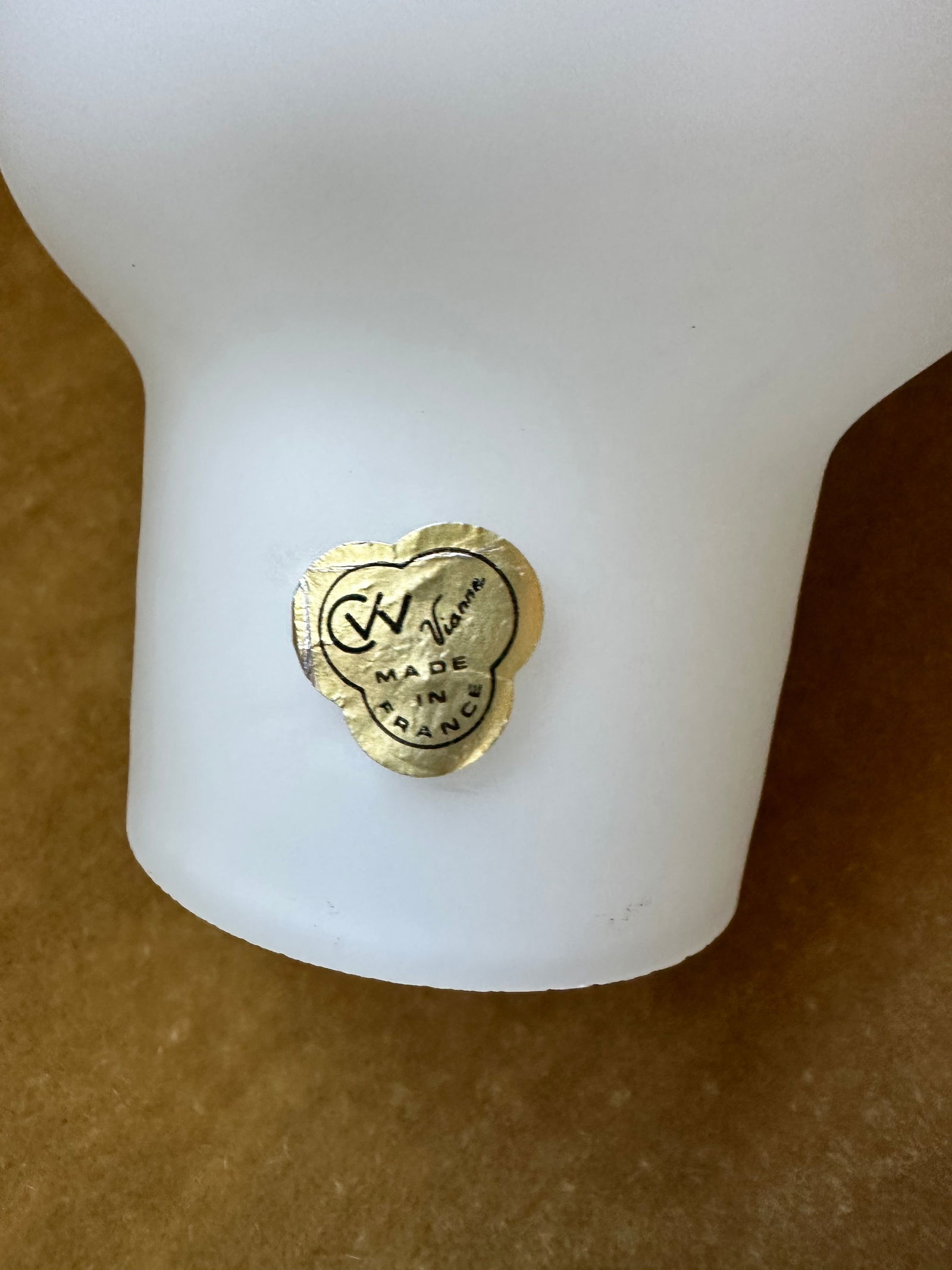 Mid Century Brass Floor Lamp With Vianne Glass Trumpet Shade - 10