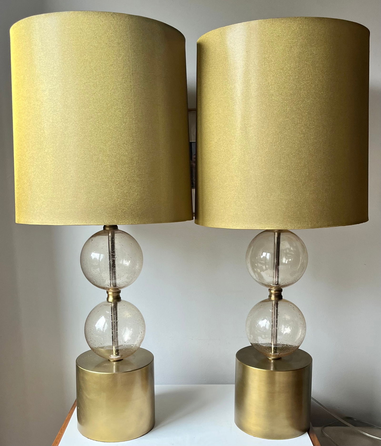 Arteriors Home-Gold Glass Lamps & Shades-a Pair - 2
