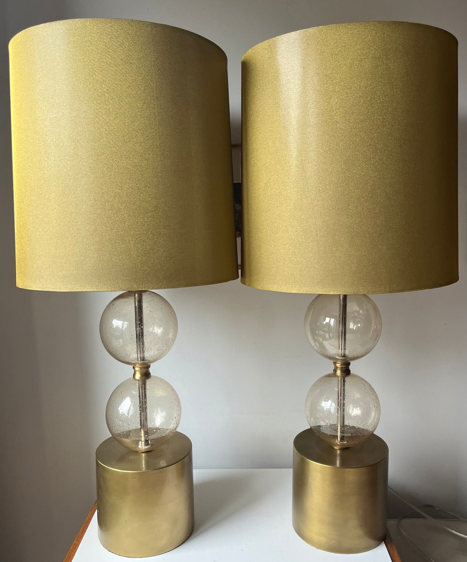 Arteriors Home-Gold Glass Lamps & Shades-a Pair - 6