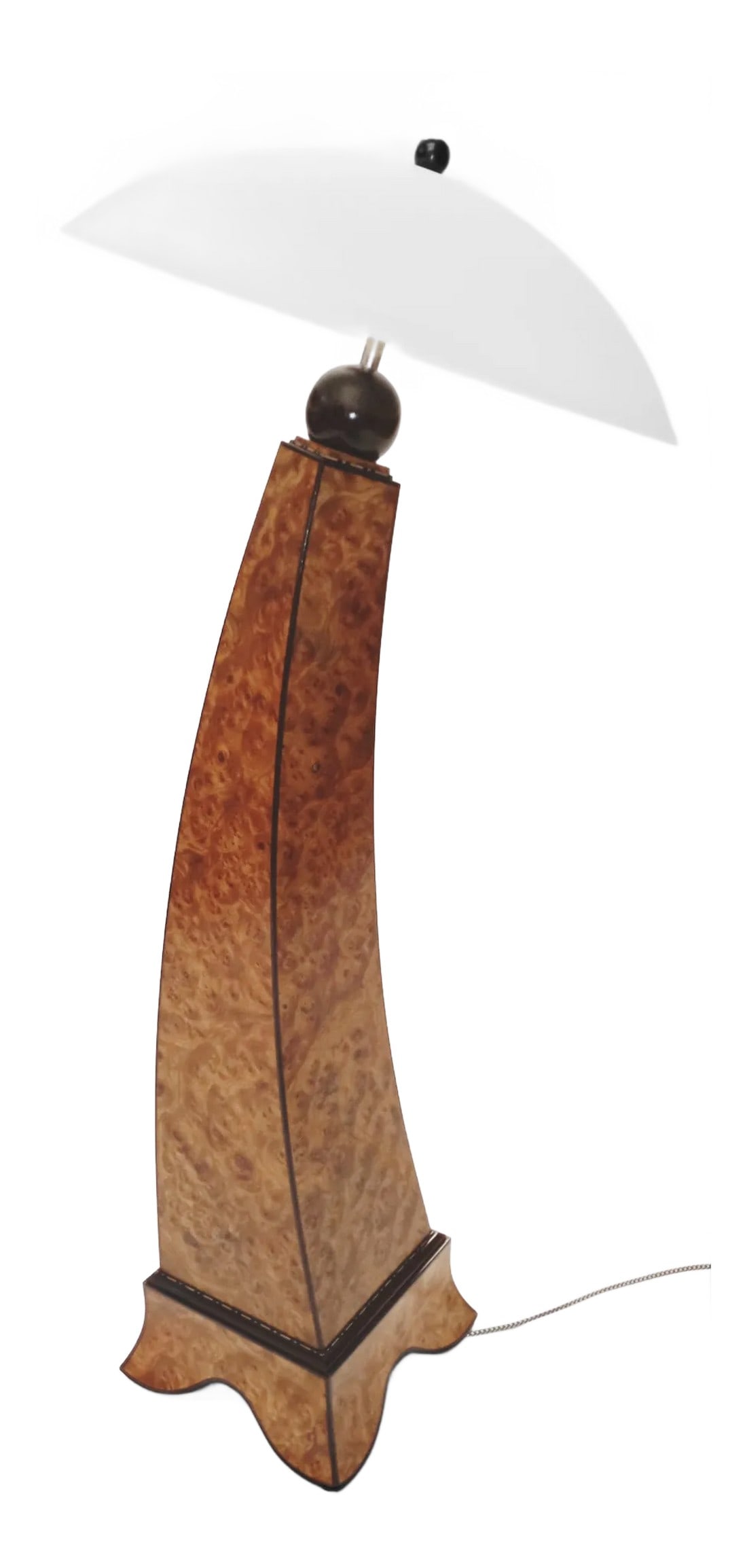 Elm Burl Jazz Inspired Lamp Twisted Variation: Design inspiration is from a swing jazz tune. This twisted variation is made out of elm burl and is part of a jazz inspired line of lamps. The musical elements of the tune are transformed into the