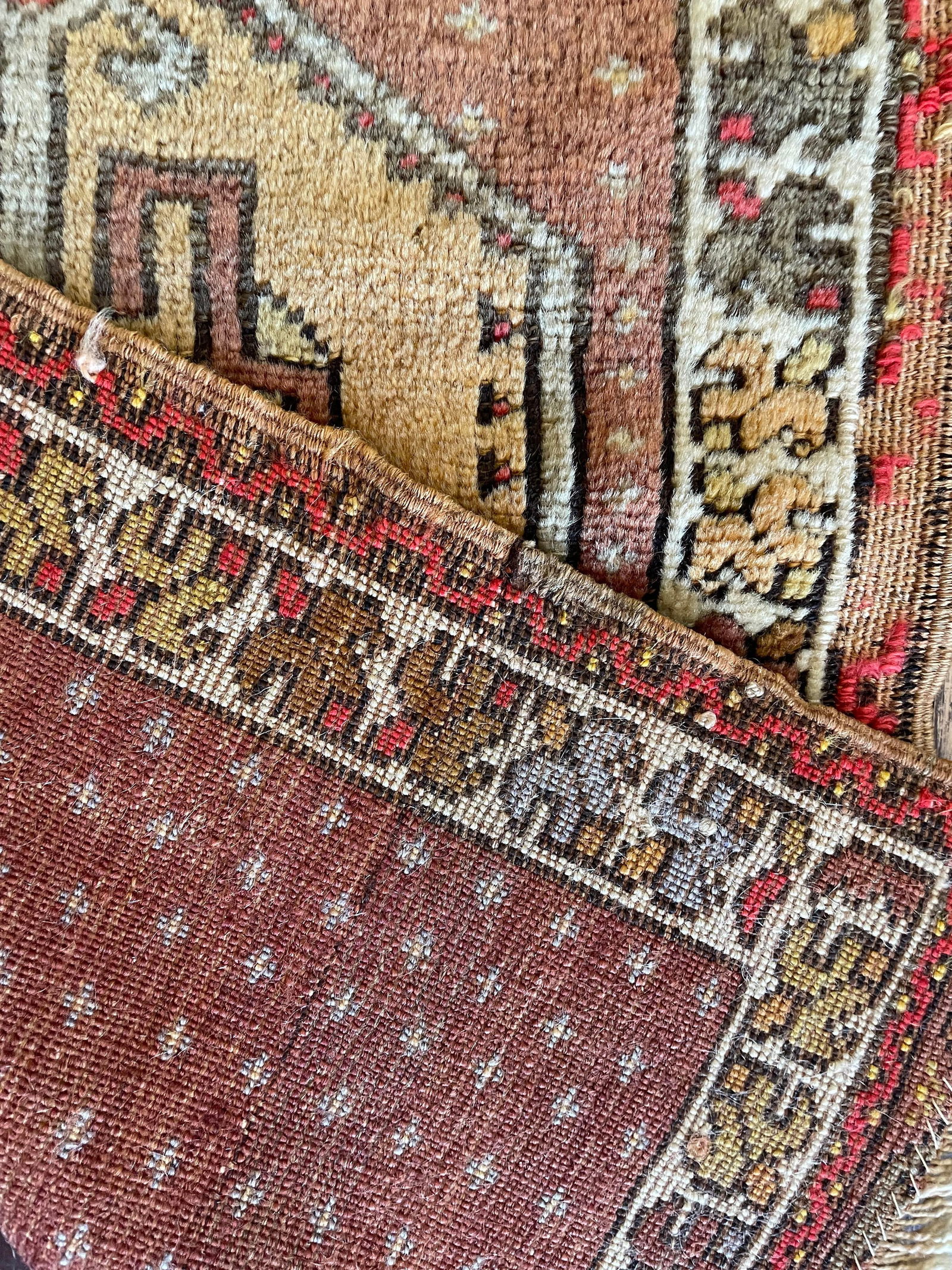 Antique Oushak Yastik Anatolian Rug, the Stars19" X 34" - 4