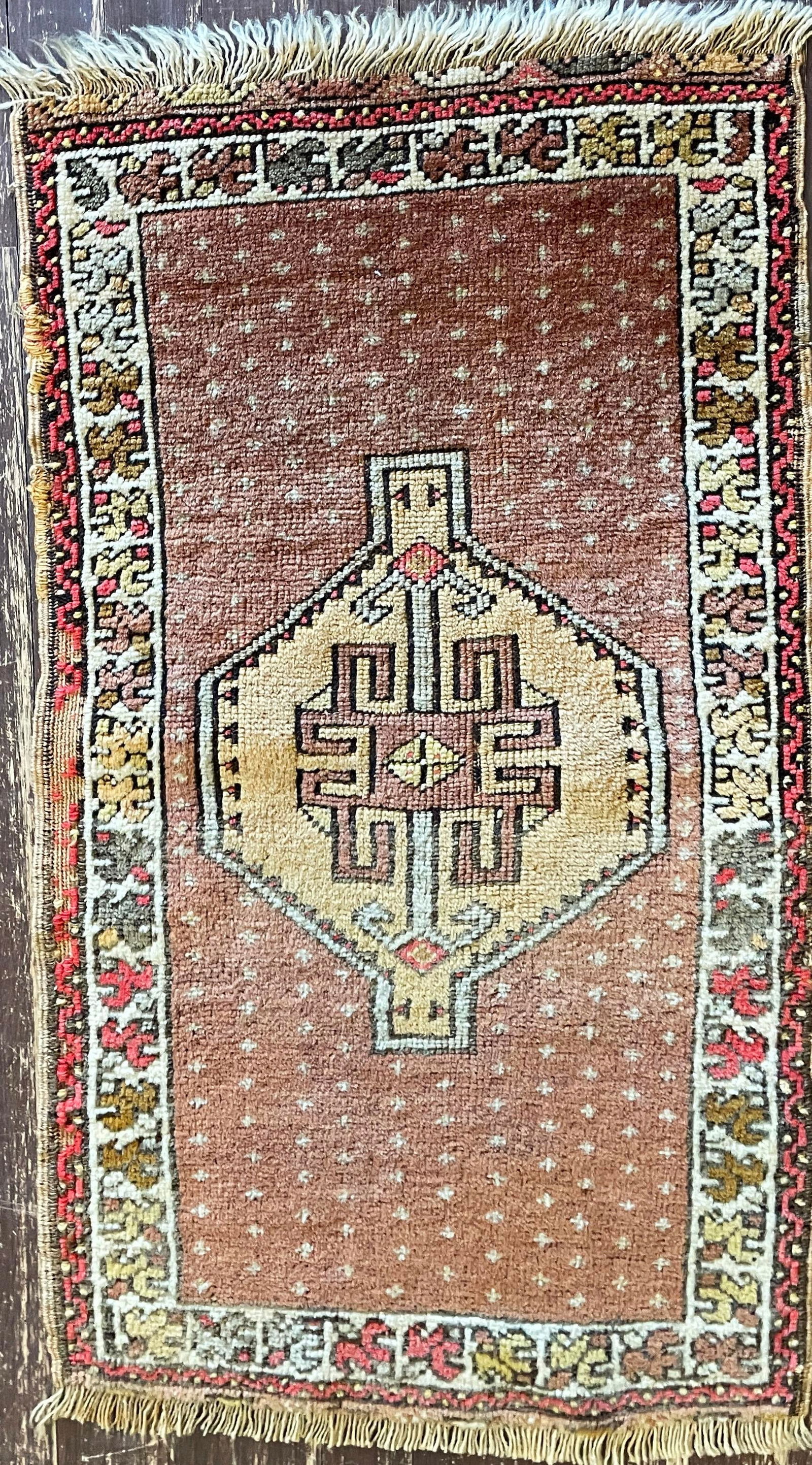 Antique Oushak Yastik Anatolian Rug, the Stars19" X 34" - 5