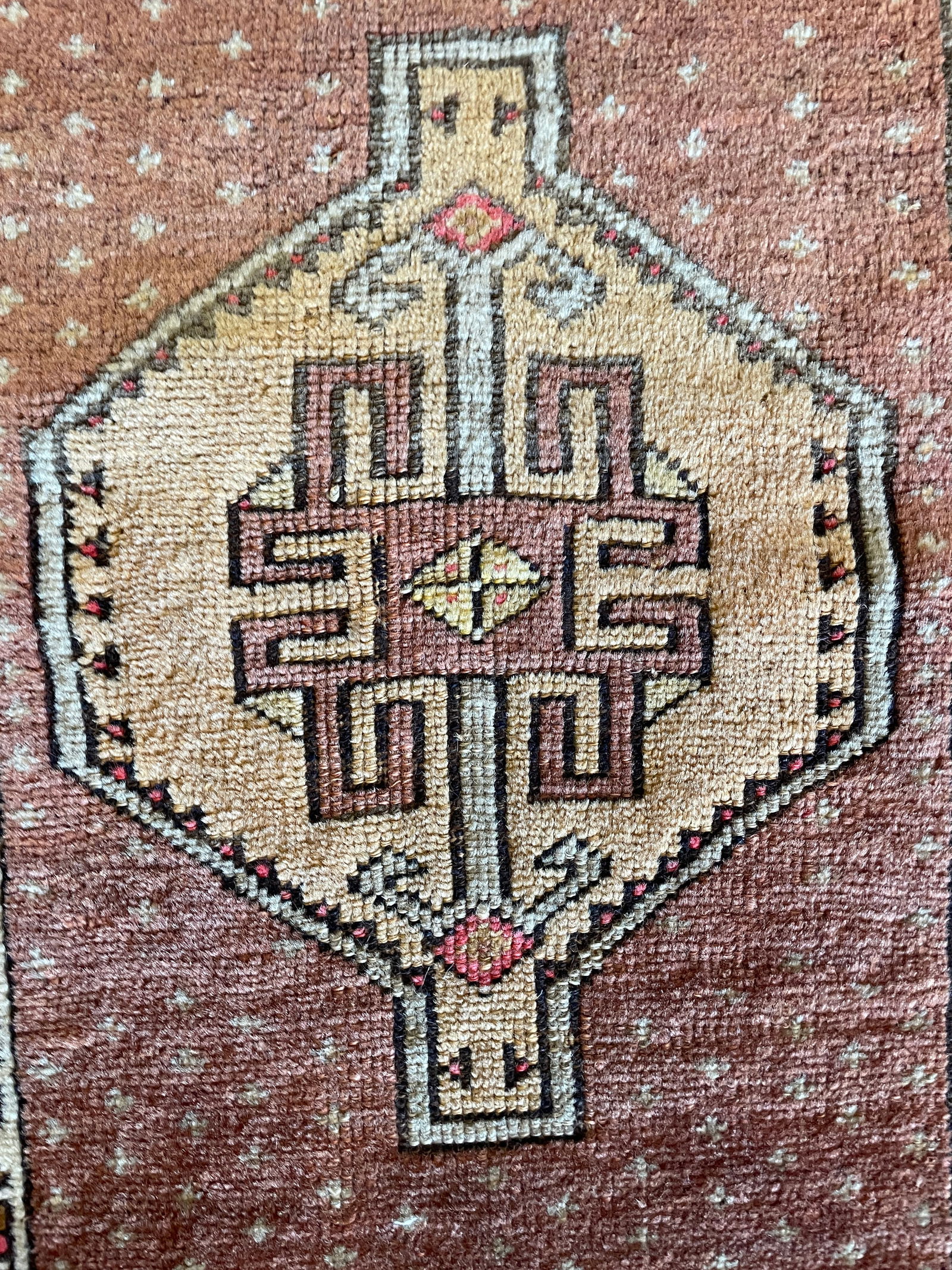 Antique Oushak Yastik Anatolian Rug, the Stars19" X 34" - 8