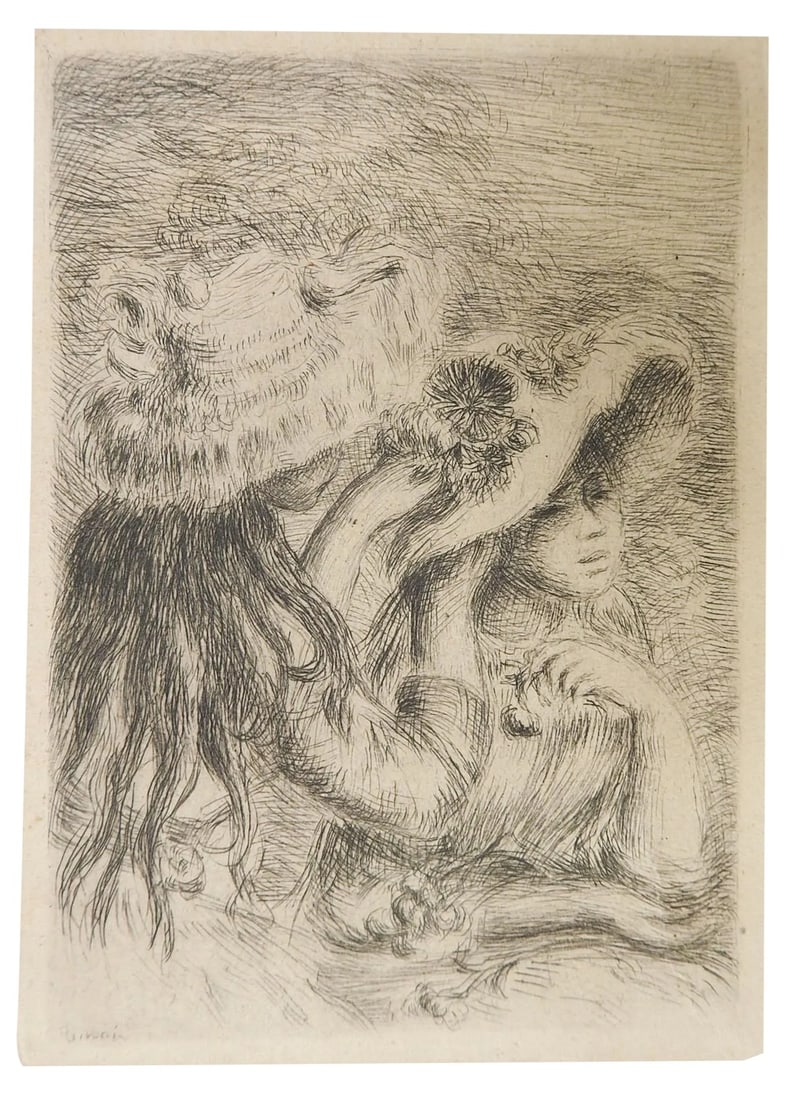 Early 20th Century Renoir Le Chapeau Epingle Etching (1 of 4)