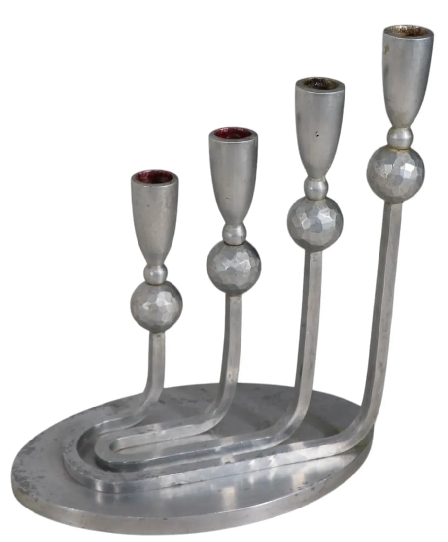 Large Pair of Palmer Smith Four Light Candlesticks - 3