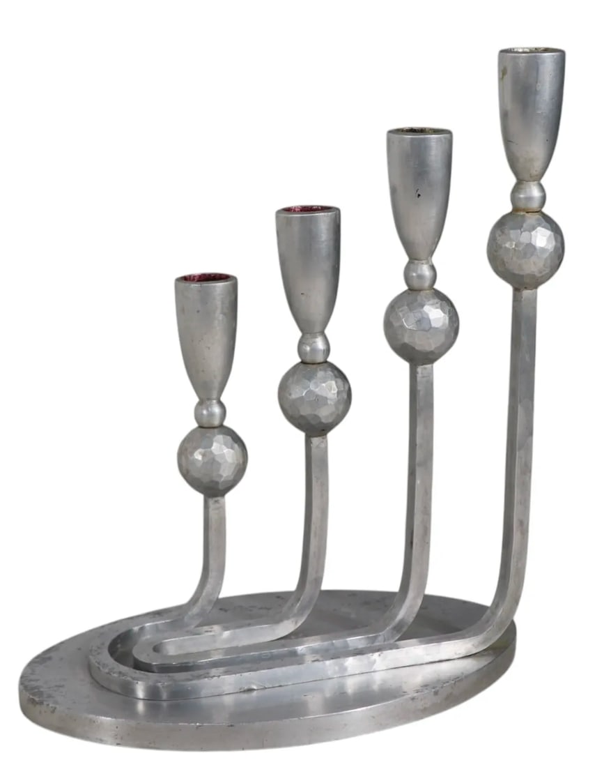 Large Pair of Palmer Smith Four Light Candlesticks - 4