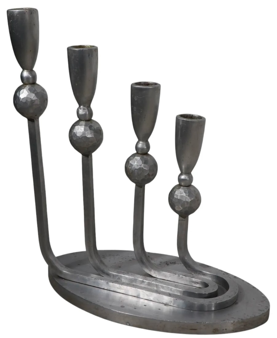 Large Pair of Palmer Smith Four Light Candlesticks - 8