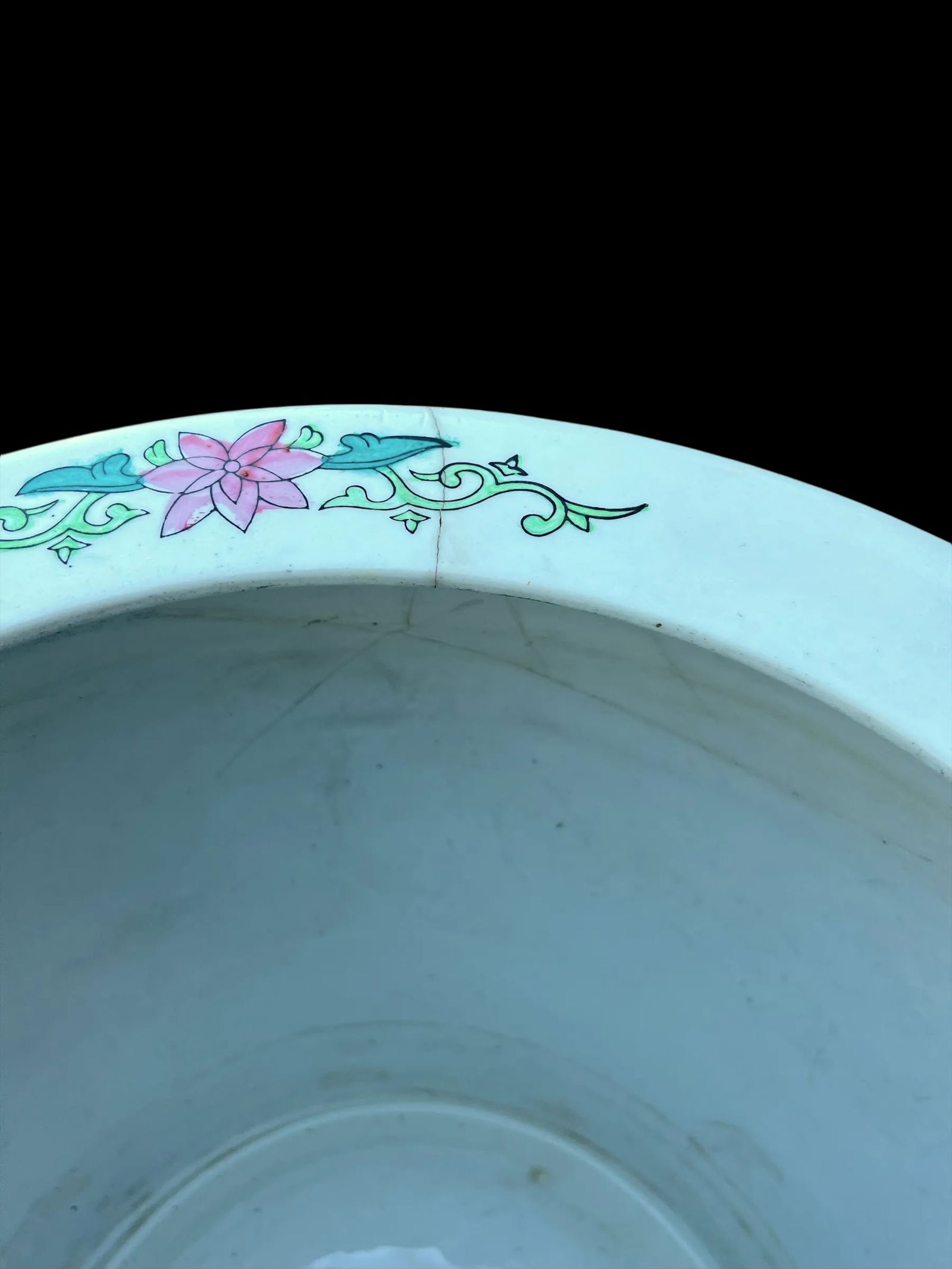 Vintage Vintage Pink, Green and White Chinoiserie Fish Bowl Planters - Set of 2 - 10