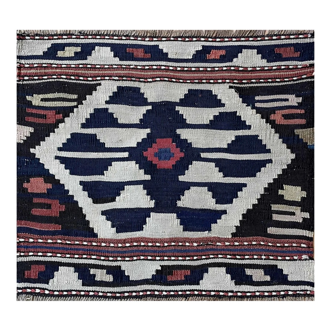 Antique Shahsavan Kilim/Rug, Mafrash C-1900's,: 21" x 23" each Exquisite Antique Tribal Caucasian Shahsavan Bag or rug could use as part of Mafrash: A Masterpiece of Tradition and Utility Step into the enchanting world of antique Shahsavan